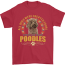 A Poodle Dog Mens T-Shirt 100% Cotton Red
