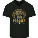A Poodle Dog Mens V-Neck Cotton T-Shirt Black