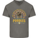A Poodle Dog Mens V-Neck Cotton T-Shirt Charcoal