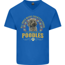 A Poodle Dog Mens V-Neck Cotton T-Shirt Royal Blue