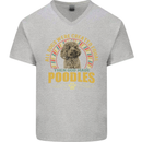 A Poodle Dog Mens V-Neck Cotton T-Shirt Sports Grey