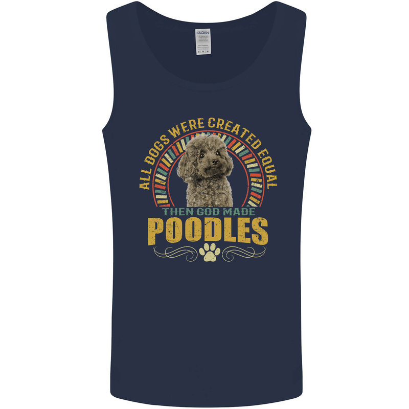 A Poodle Dog Mens Vest Tank Top Navy Blue