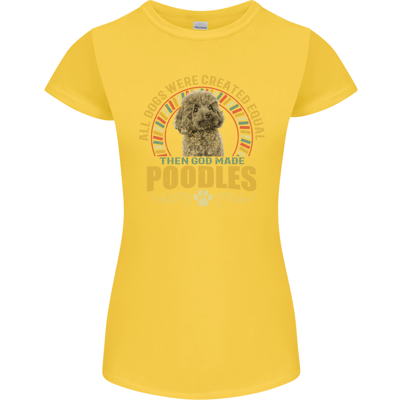 A Poodle Dog Womens Petite Cut T-Shirt Yellow