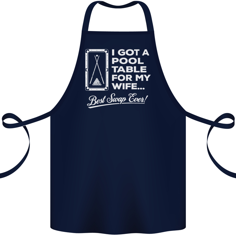 A Pool Cue for My Wife Best Swap Ever! Cotton Apron 100% Organic Navy Blue