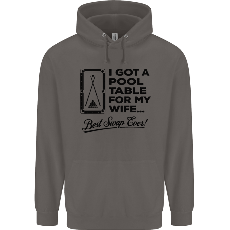 A Pool Cue for My Wife Best Swap Ever! Mens 80% Cotton Hoodie Charcoal