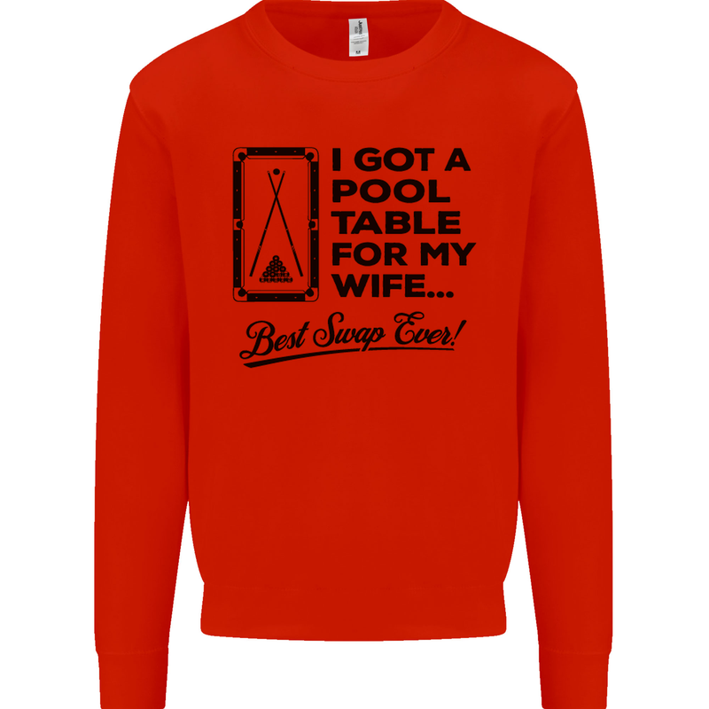 A Pool Cue for My Wife Best Swap Ever! Mens Sweatshirt Jumper Bright Red