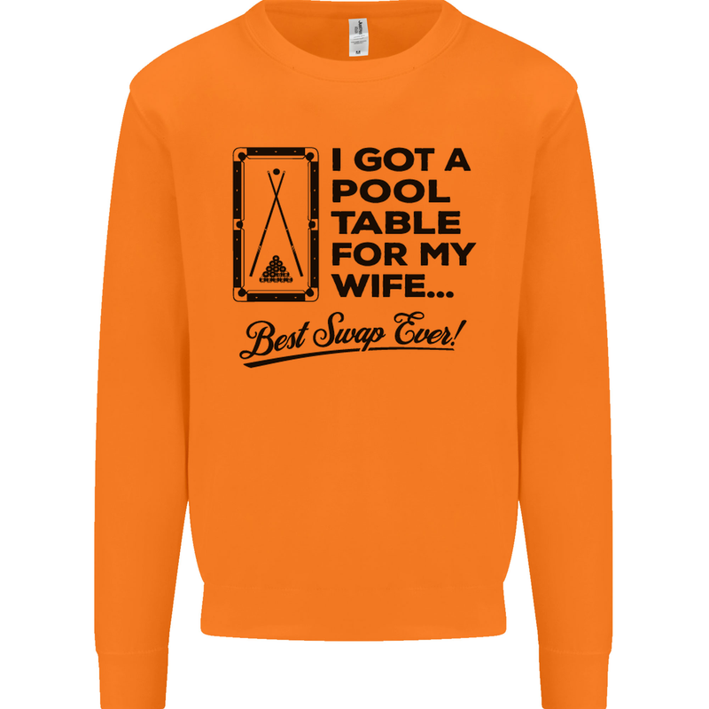 A Pool Cue for My Wife Best Swap Ever! Mens Sweatshirt Jumper Orange
