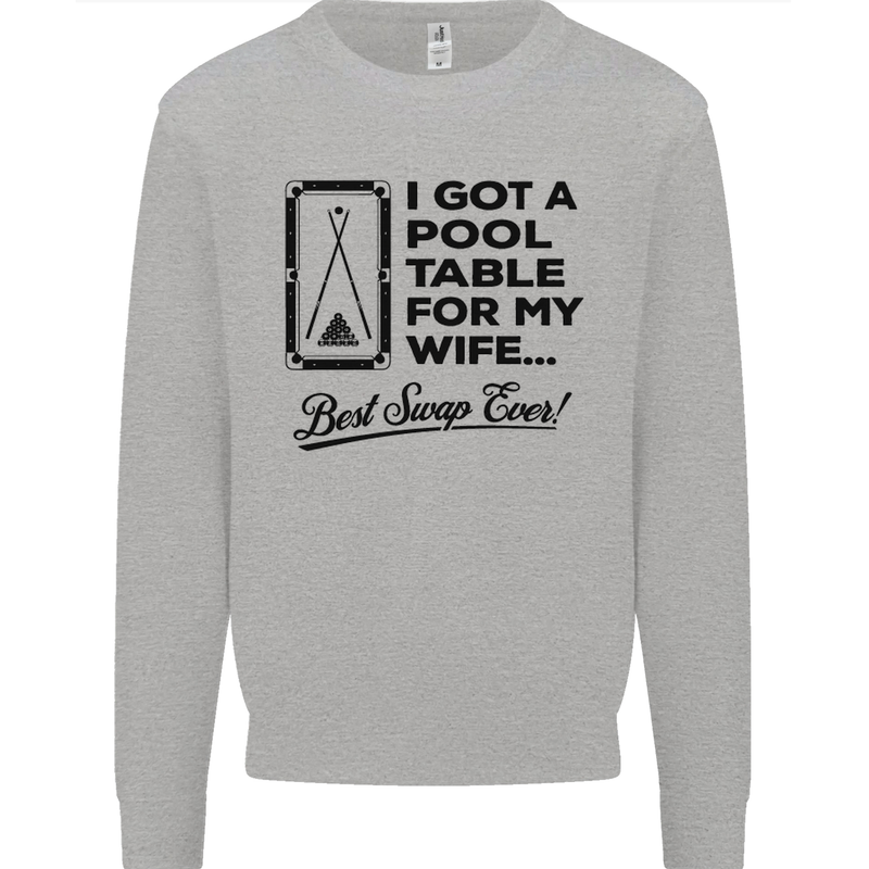 A Pool Cue for My Wife Best Swap Ever! Mens Sweatshirt Jumper Sports Grey