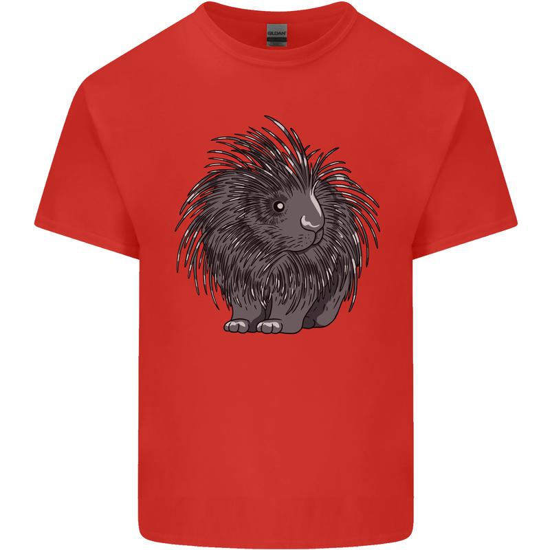 A Porcupine Mens Cotton T-Shirt Tee Top Red