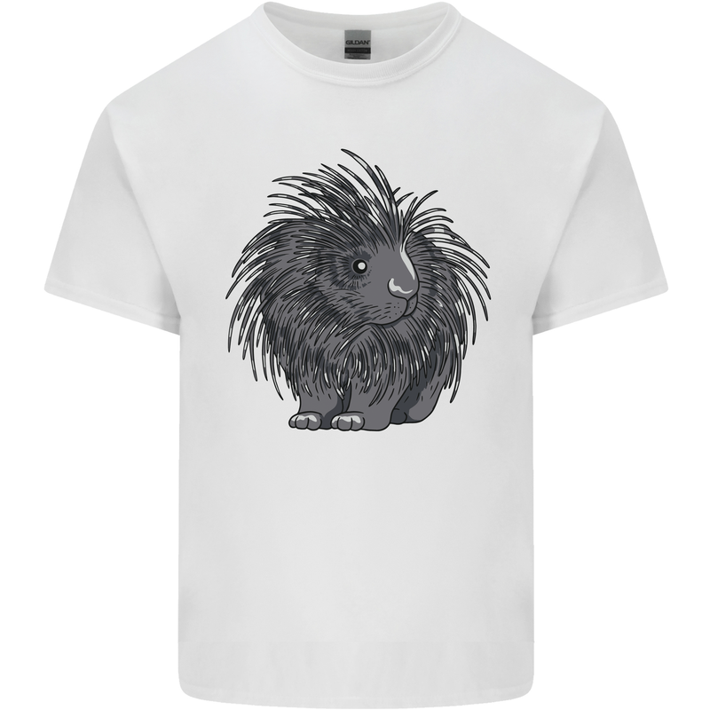 A Porcupine Mens Cotton T-Shirt Tee Top White