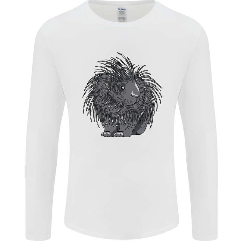 A Porcupine Mens Long Sleeve T-Shirt White
