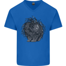 A Porcupine Mens V-Neck Cotton T-Shirt Royal Blue