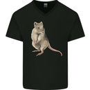 A Potoroo Mens V-Neck Cotton T-Shirt Black