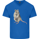 A Potoroo Mens V-Neck Cotton T-Shirt Royal Blue