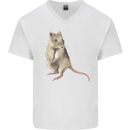 A Potoroo Mens V-Neck Cotton T-Shirt White