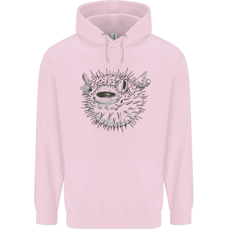 A Pufferfish Puffer Illustration Childrens Kids Hoodie Light Pink