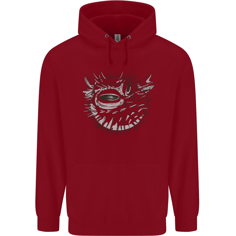 A Pufferfish Puffer Illustration Childrens Kids Hoodie Red