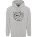 A Pufferfish Puffer Illustration Childrens Kids Hoodie Sports Grey