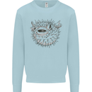 A Pufferfish Puffer Illustration Kids Sweatshirt Jumper Light Blue
