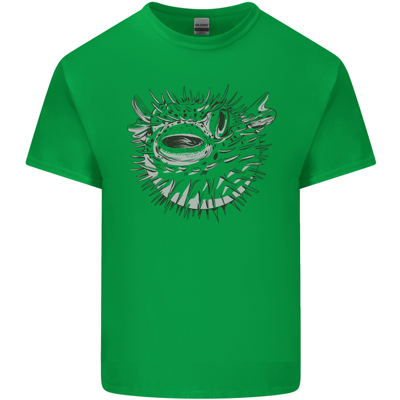 A Pufferfish Puffer Illustration Kids T-Shirt Childrens Irish Green