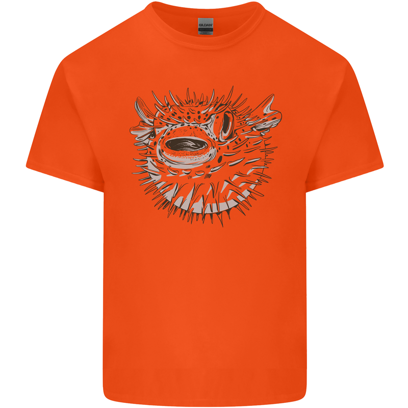 A Pufferfish Puffer Illustration Kids T-Shirt Childrens Orange
