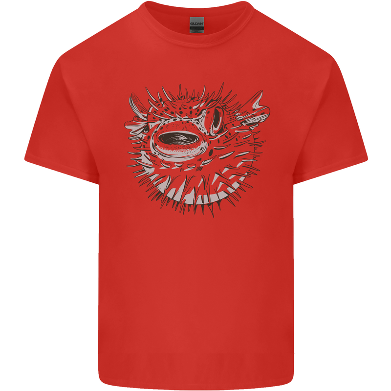 A Pufferfish Puffer Illustration Kids T-Shirt Childrens Red