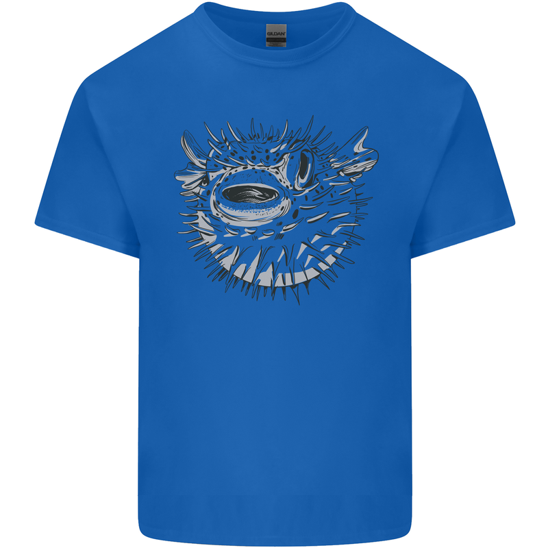 A Pufferfish Puffer Illustration Kids T-Shirt Childrens Royal Blue