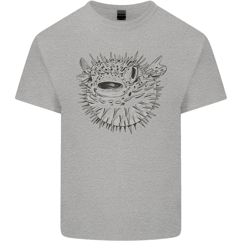 A Pufferfish Puffer Illustration Kids T-Shirt Childrens Sports Grey