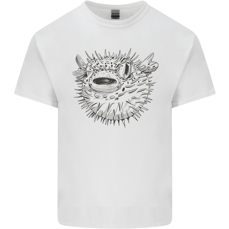 A Pufferfish Puffer Illustration Kids T-Shirt Childrens White