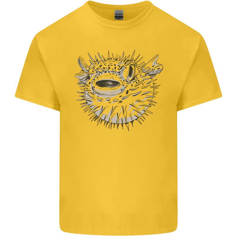A Pufferfish Puffer Illustration Kids T-Shirt Childrens Yellow