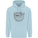 A Pufferfish Puffer Illustration Mens 80% Cotton Hoodie Light Blue