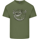 A Pufferfish Puffer Illustration Mens Cotton T-Shirt Tee Top Military Green