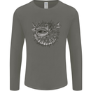 A Pufferfish Puffer Illustration Mens Long Sleeve T-Shirt Charcoal