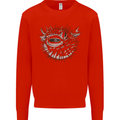 A Pufferfish Puffer Illustration Mens Sweatshirt Jumper Bright Red