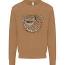 A Pufferfish Puffer Illustration Mens Sweatshirt Jumper Caramel Latte