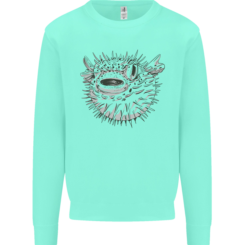 A Pufferfish Puffer Illustration Mens Sweatshirt Jumper Peppermint