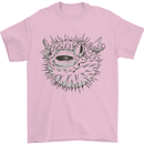 A Pufferfish Puffer Illustration Mens T-Shirt 100% Cotton Light Pink
