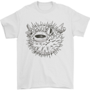 A Pufferfish Puffer Illustration Mens T-Shirt 100% Cotton White