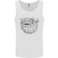 A Pufferfish Puffer Illustration Mens Vest Tank Top White