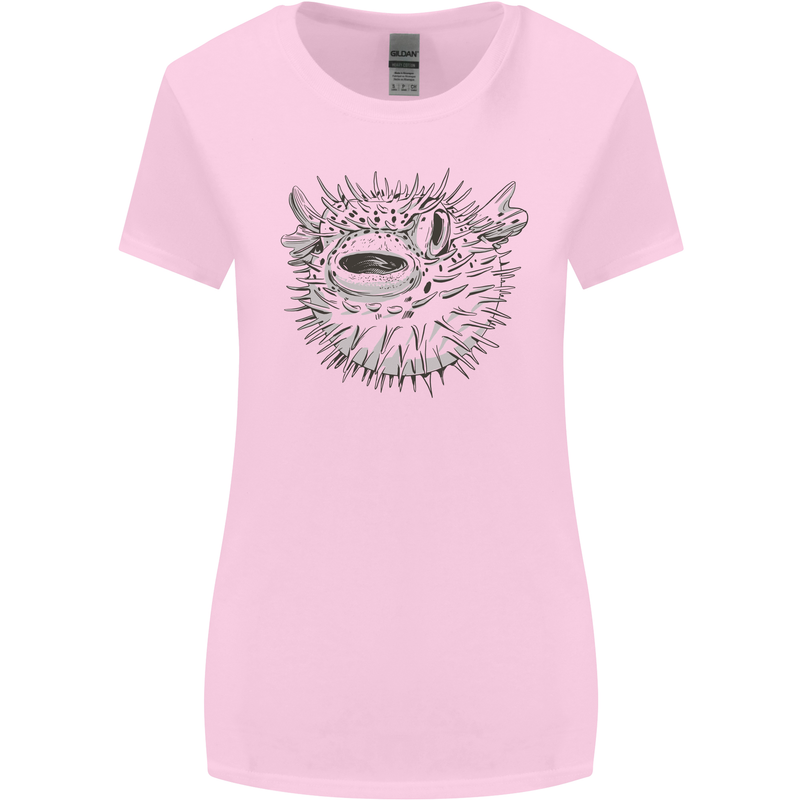 A Pufferfish Puffer Illustration Womens Wider Cut T-Shirt Light Pink
