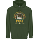 A Pug Dog Childrens Kids Hoodie Forest Green