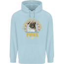 A Pug Dog Childrens Kids Hoodie Light Blue