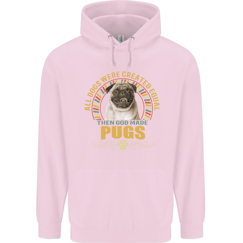 A Pug Dog Childrens Kids Hoodie Light Pink