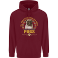 A Pug Dog Childrens Kids Hoodie Maroon