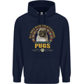 A Pug Dog Childrens Kids Hoodie Navy Blue