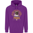 A Pug Dog Childrens Kids Hoodie Purple