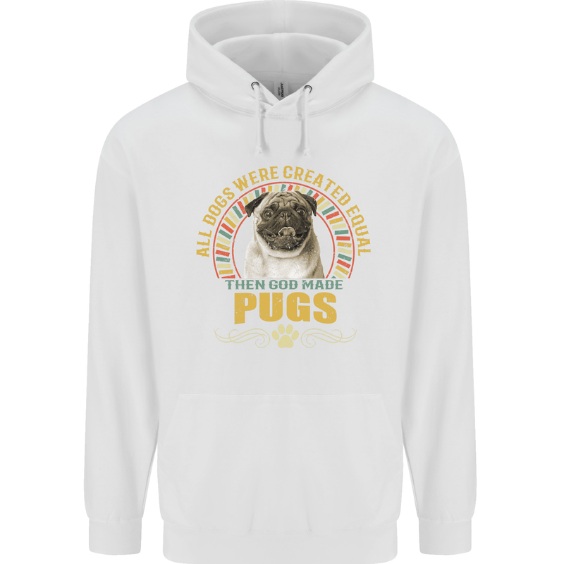 A Pug Dog Childrens Kids Hoodie White
