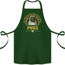 A Pug Dog Cotton Apron 100% Organic Forest Green