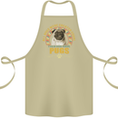 A Pug Dog Cotton Apron 100% Organic Khaki