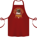 A Pug Dog Cotton Apron 100% Organic Maroon